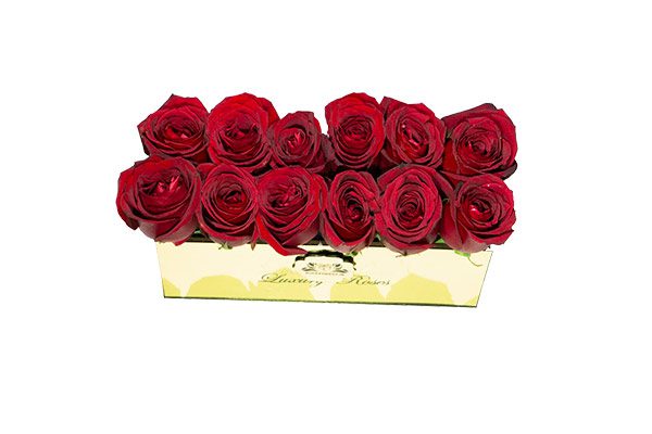 خرید باکس گل رز قرمز گلد استار