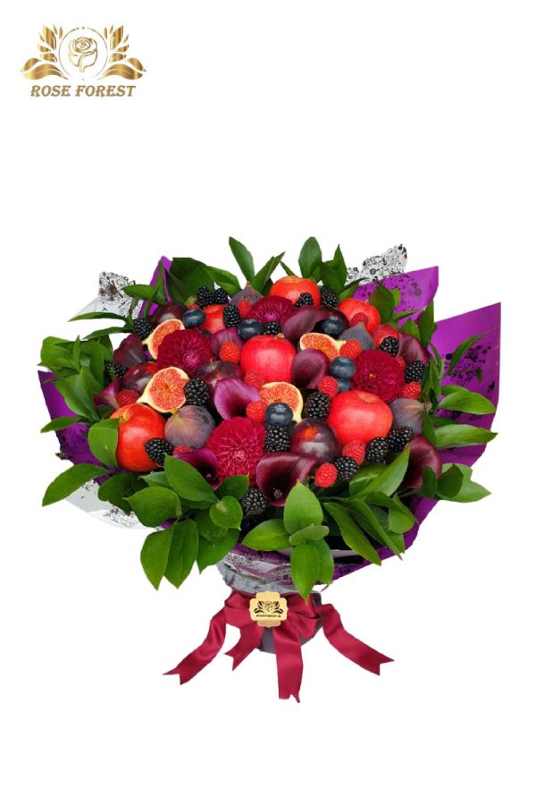 قیمت خرید دسته گل میوه قرمز پَرتو